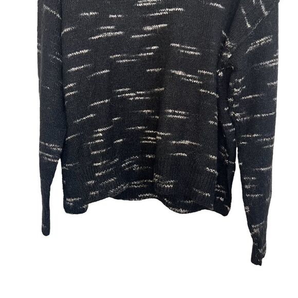 Max Studio Black Marled Knit Long Sleeve Pullover Sweater - Picture 6 of 8